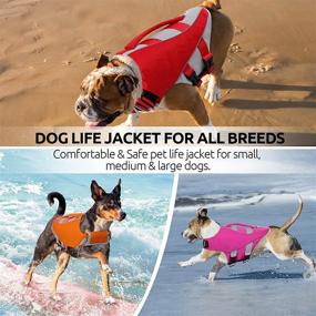 img 1 attached to 🐶 High-Floatation Dog Life Vest with Rescue Handle and Neck Support by Queenmore Pet