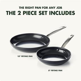 img 3 attached to 🍳 GreenPan Prime Midnight Hard Anodized Healthy Ceramic Nonstick Frying Pan/Skillet Set, Black, 8-Inch and 10-Inch