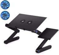 💻 portable laptop stand with adjustable workstation, notebook holder, usb cooling pad, and mouse tray for bed, sofa, reading logo