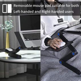 img 1 attached to 💻 Portable Laptop Stand with Adjustable Workstation, Notebook Holder, USB Cooling Pad, and Mouse Tray for Bed, Sofa, Reading