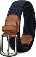 👖 men's casual elastic belt with black stretch braided design logo