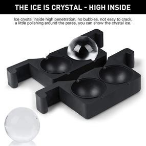 img 3 attached to 🥃 Crystal-clear Ice Ball Maker: 2 Large Sphere Ice Balls, BPA Free Ice Cube Tray with Tong for Cocktails, Whiskey, Brandy, and Drinks - Slow Melting Ice Cube Mold