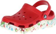 ⛹️ colorful and comfy: crocs kids' duet sport splatter graphic clog – perfect footwear for fun and adventure logo
