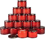 🕯️ premium pack of 18 ruby red embossed glass candle containers with lids and labels - 4 oz each логотип