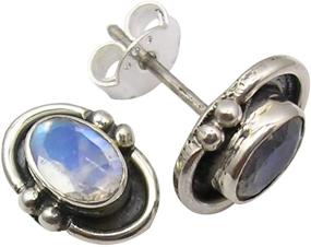 img 1 attached to 💎 SilverStarJewel Rainbow Moonstone Sterling Earrings – Girls' Jewelry Earrings for Enhanced SEO