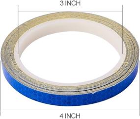 img 3 attached to Reflective Safety Warning Tape Strip Sticker for Cars, Trucks, and Bicycles - Blue, 1CM x 8M Roll