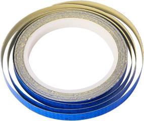 img 2 attached to Reflective Safety Warning Tape Strip Sticker for Cars, Trucks, and Bicycles - Blue, 1CM x 8M Roll