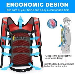 img 3 attached to 🚴 INOXTO Hydration Pack Backpack for Cycling and Hiking, Small Daypack with 2L Water Bladder - Ideal for Women and Men