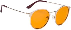 img 1 attached to 👓 ReduFlex Women's Blue Light Blocking Glasses - Amber Orange Nighttime Sleep Readers with Memory Round Frame