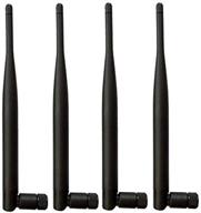 📶 techtoo wifi antenna dual band 2.4/5ghz 5dbi mimo antenna with rp-sma connector - ideal for drone transmitters, wireless routers, range extenders, network cards, usb adapters, and ip security cameras (4-pack, rp-sma, black) logo