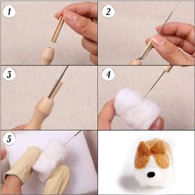 img 3 attached to 🧵 Complete Needle Felting Beginner Kit: 16 Pieces Doll Making Manual Wool Needle Felting Starter Set with Instruction, Felting Foam Mat, and DIY Supplies for Christmas, Children's Day, Festival Crafts