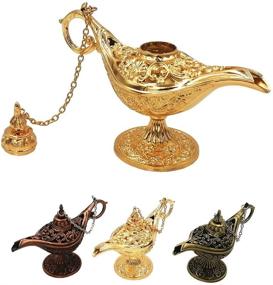 img 3 attached to 🧞 Honoro Vintage Legend Aladdin Magic Genie Lamp - Exquisitely Carved Metal Wishing Light for Home Wedding Party Tabletop Decoration - Delicate Small Gold Gift