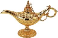 🧞 honoro vintage legend aladdin magic genie lamp - exquisitely carved metal wishing light for home wedding party tabletop decoration - delicate small gold gift logo