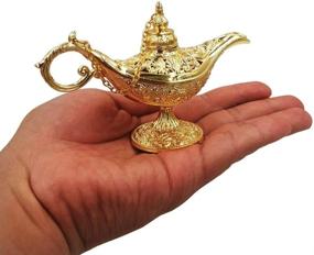 img 1 attached to 🧞 Honoro Vintage Legend Aladdin Magic Genie Lamp - Exquisitely Carved Metal Wishing Light for Home Wedding Party Tabletop Decoration - Delicate Small Gold Gift