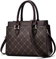 print leather satchel handbag women logo