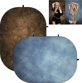 img 4 attached to Kate Blue Brown Collapsible Backdrop: Versatile, Reversible 📸 Background for Photoshoots, Video Conferencing & More - 5x6.5ft