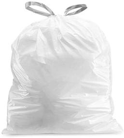 img 1 attached to Plasticplace 5 Gallon Trash Bags │ 0.9 Mil 🗑️ │ White Drawstring Garbage Liners for Bucket │ 19x25 (100 Count)