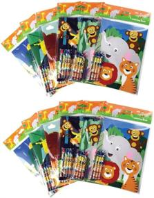 img 2 attached to Safari Zoo Animals Coloring Book Set: 12 Books & 48 Crayons for Fun Jungle Book Birthday Party Favors and Zoo Party Bag Fillers