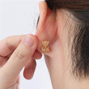 img 2 attached to 👂 Say Bye to Droopy Ears with 6 Pairs of Magic Earring Lifters – Adjustable, Hypoallergenic Secure Backs