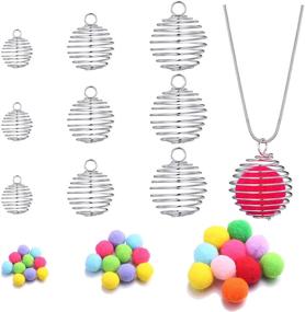 img 4 attached to 🔒 Versatile Stainless Steel Spiral Bead Cage Pendants - 30 PCs with 3 Different Sizes for Jewelry Making and Crafting