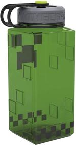 img 3 attached to 🥤 Zak Designs 36oz Durable Plastic Water Rugged Sports Bottle - Minecraft Creeper Edition with Carry Strap, Wide Chug Opening & Reusable Straw