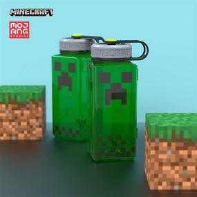 img 1 attached to 🥤 Zak Designs 36oz Durable Plastic Water Rugged Sports Bottle - Minecraft Creeper Edition with Carry Strap, Wide Chug Opening & Reusable Straw
