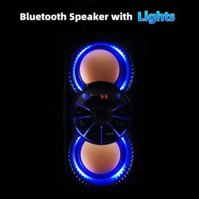 img 3 attached to 🔊 Улучшенный беспроводной Bluetooth-динамик с HD звуком мощностью 10 Вт: Озаряйте свою музыку потрясающими огнями, корпус из дерева, четыре стерео громкоговорителя, портативный для дома, вечеринок, на открытом воздухе, в путешествиях - идеальный подарок!