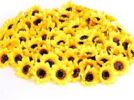 🌻 100pcs kinwell mini artificial silk yellow sunflower heads 1.8" - home decoration wedding decor, bride holding flowers, garden craft art decor, fabric floral logo