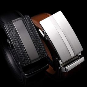 img 3 attached to 👔 Men's Leather Comfort Automatic Buckle Ratchet Belt and Accessories