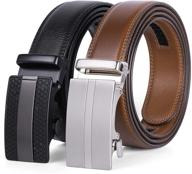 👔 men's leather comfort automatic buckle ratchet belt and accessories logo