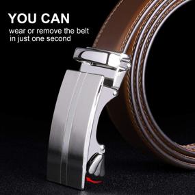 img 2 attached to 👔 Men's Leather Comfort Automatic Buckle Ratchet Belt and Accessories