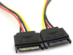 img 2 attached to 🔌 SATA to IDE Power Adapter Cable (2pcs) - Extend HDD & CD ROM Drives, TOTOT 15Pin Male to 4Pin Female, 20cm