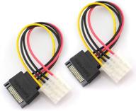 🔌 sata to ide power adapter cable (2pcs) - extend hdd & cd rom drives, totot 15pin male to 4pin female, 20cm logo