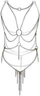 👙 exquisite women's cross body tassel lingerie set with metal chain detail logo