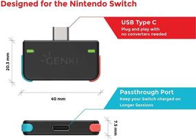 img 2 attached to 🎧 Enhance Your Nintendo Switch Audio with GENKI Audio Bluetooth 5.0 Adapter - Compatible with All BT Headphones & Airpods, Low Latency and aptX Technology (Neon)