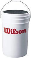 🏀 white ball bucket with lid from wilson sporting goods logo