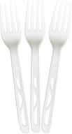 🍴 200-count box of white large heavyweight compostable forks made from corn with tree planting initiative - transitions2earth logo