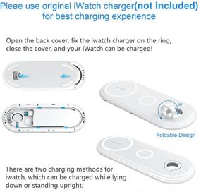 img 2 attached to 🔌 Kekodeepfun 3-in-1 Wireless Charging Stand for Apple Watch, iPhone, and Airpods - Compatible with iPhone 12/11/Pro/X/XR/Xs/8 Plus, Apple Watch Charger 5/4/3/2/1, Airpods 2/Pro