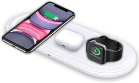 img 4 attached to 🔌 Kekodeepfun 3-in-1 Wireless Charging Stand for Apple Watch, iPhone, and Airpods - Compatible with iPhone 12/11/Pro/X/XR/Xs/8 Plus, Apple Watch Charger 5/4/3/2/1, Airpods 2/Pro