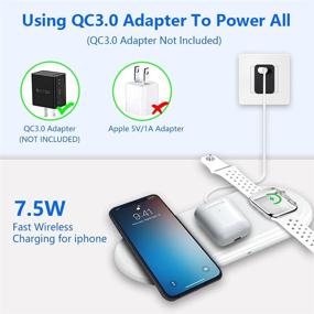 img 1 attached to 🔌 Kekodeepfun 3-in-1 Wireless Charging Stand for Apple Watch, iPhone, and Airpods - Compatible with iPhone 12/11/Pro/X/XR/Xs/8 Plus, Apple Watch Charger 5/4/3/2/1, Airpods 2/Pro