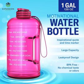 img 3 attached to Pink Motivational Water Bottle with Time Marker & Hourly Hydration Measurements – BPA Free & Non Toxic Large Sports Fitness Bottle Jug with Wide Mouth – Encouraging Adequate Water Intake