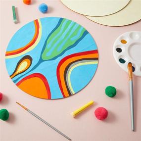 img 3 attached to Juvale 12-inch Unfinished Wooden Circle Cutouts, Pack of 8 Wood Discs for Craft Projects