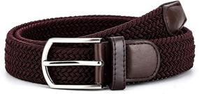 img 1 attached to Multicolored Elastic Stretch Canvas Braided Men's Belt Accessories