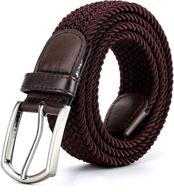 multicolored elastic stretch canvas braided men's belt accessories logo