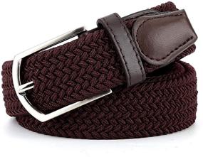 img 2 attached to Multicolored Elastic Stretch Canvas Braided Men's Belt Accessories