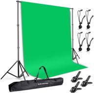 slow dolphin photo background support system with green screen backdrop kit, 100% pure 📸 muslin, 6.5 ft x 10 ft chromakey, clamp, carry bag for photography and video studio logo