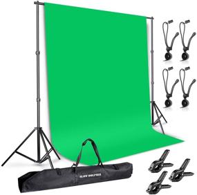 img 4 attached to SLOW DOLPHIN Photo Background Support System with Green Screen Backdrop Kit, 100% Pure 📸 Muslin, 6.5 Ft x 10 Ft Chromakey, Clamp, Carry Bag for Photography and Video Studio