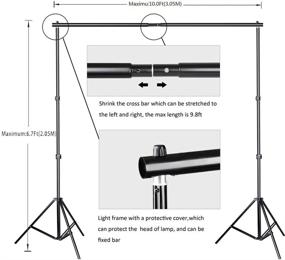 img 3 attached to SLOW DOLPHIN Photo Background Support System with Green Screen Backdrop Kit, 100% Pure 📸 Muslin, 6.5 Ft x 10 Ft Chromakey, Clamp, Carry Bag for Photography and Video Studio