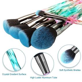 img 2 attached to 💄 DUAIU 15pcs Premium Synthetic Bristles Crystal Handle Makeup Brush Set - Perfect for Foundation, Face, Lips, and Eyes - Professional Quality with Starry Gift Box