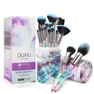 💄 duaiu 15pcs premium synthetic bristles crystal handle makeup brush set - perfect for foundation, face, lips, and eyes - professional quality with starry gift box logo